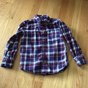 Carter’s boys Sz4 flannel plaid shirt wht/nvy/plum